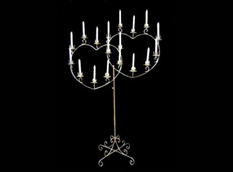 18 Candle Double Heart Candelabra (right side)