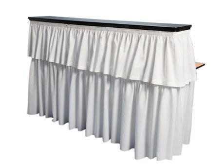 6' Portable Bar with White Skirt
