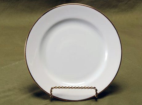 7 1/2” White China with Gold Rim Salad Plate