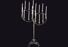 18 Candle Double Heart Candelabra (left side)