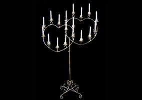18 Candle Double Heart Candelabra (right side)