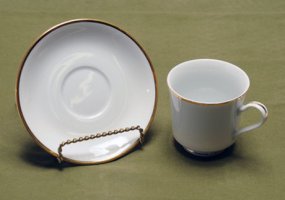 White China with Gold Rim Coffee Cup