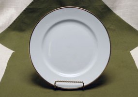 10” White China with Gold Rim Dinner Plate