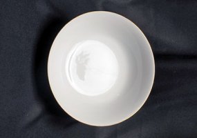 12” White China with Gold Rim Serving Bowl